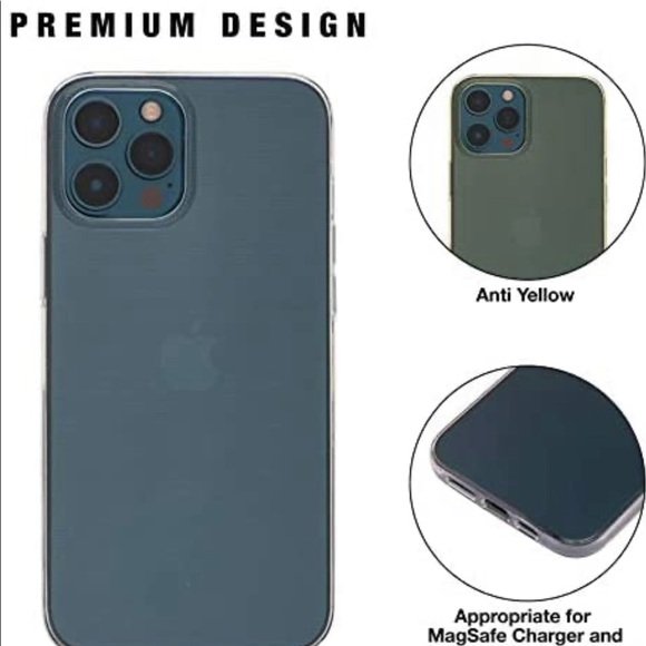 Crystal Clear Compatible W/iPhone 12Pro Case 5.4in - Picture 2 of 9